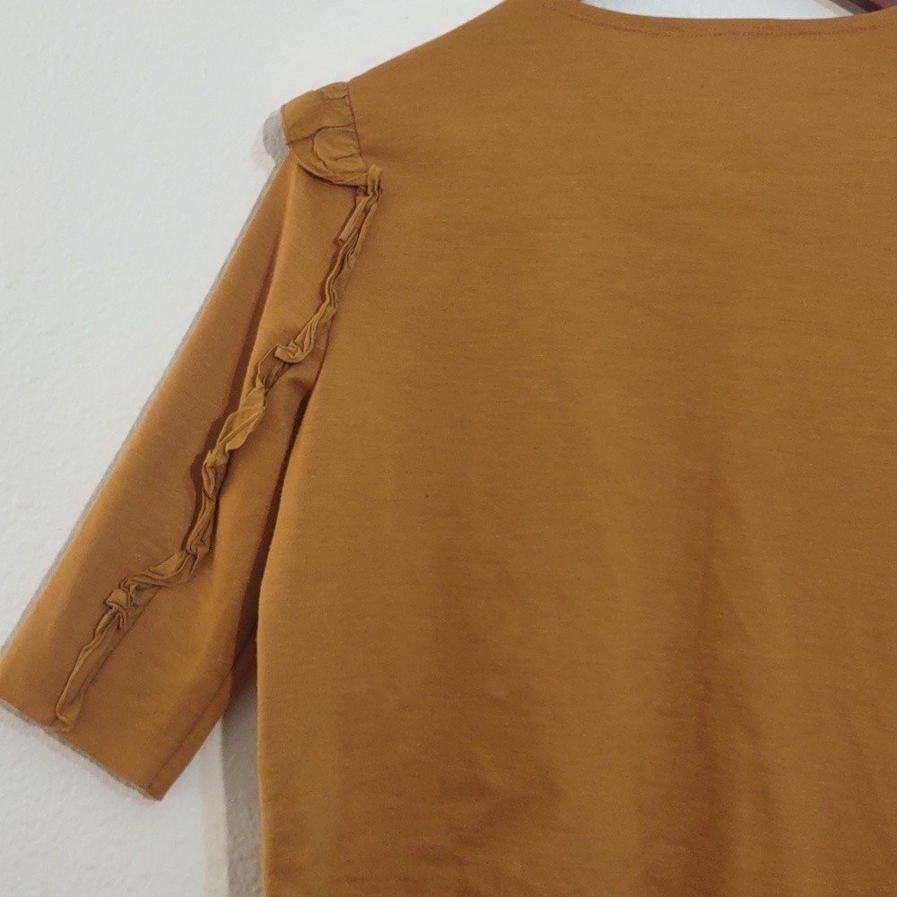 USED ZARA MUSTARD COLOR MID LENGTH SLEEVE -WINTER 2017-2018 - Picture 6 of 8